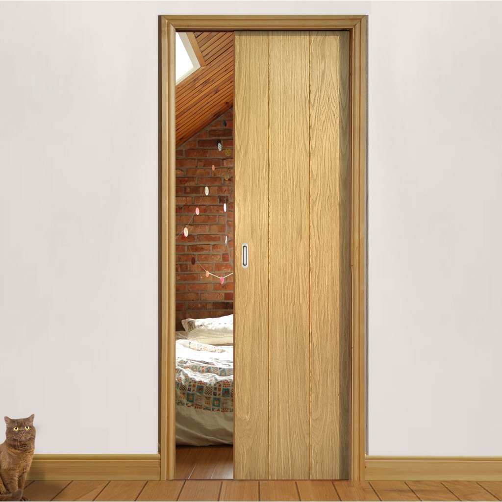 Galway Real American Oak Veneer Single Evokit Pocket Door - Unfinished