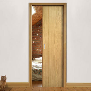 Image: Galway Real American Oak Veneer Single Evokit Pocket Door - Unfinished