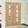 Galway Oak Fire Internal Door Pair - Clear Glass - 1/2 Hour Fire Rated - Unfinished