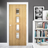 Bespoke Galway Oak Glazed Internal Door - Clear Glass - Unfinished
