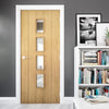 Galway Oak Fire Door - Clear Glass - 1/2 Hour Fire Rated - Unfinished