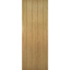 Saturn Tubular Stainless Steel Sliding Track & Galway Oak Door - Unfinished