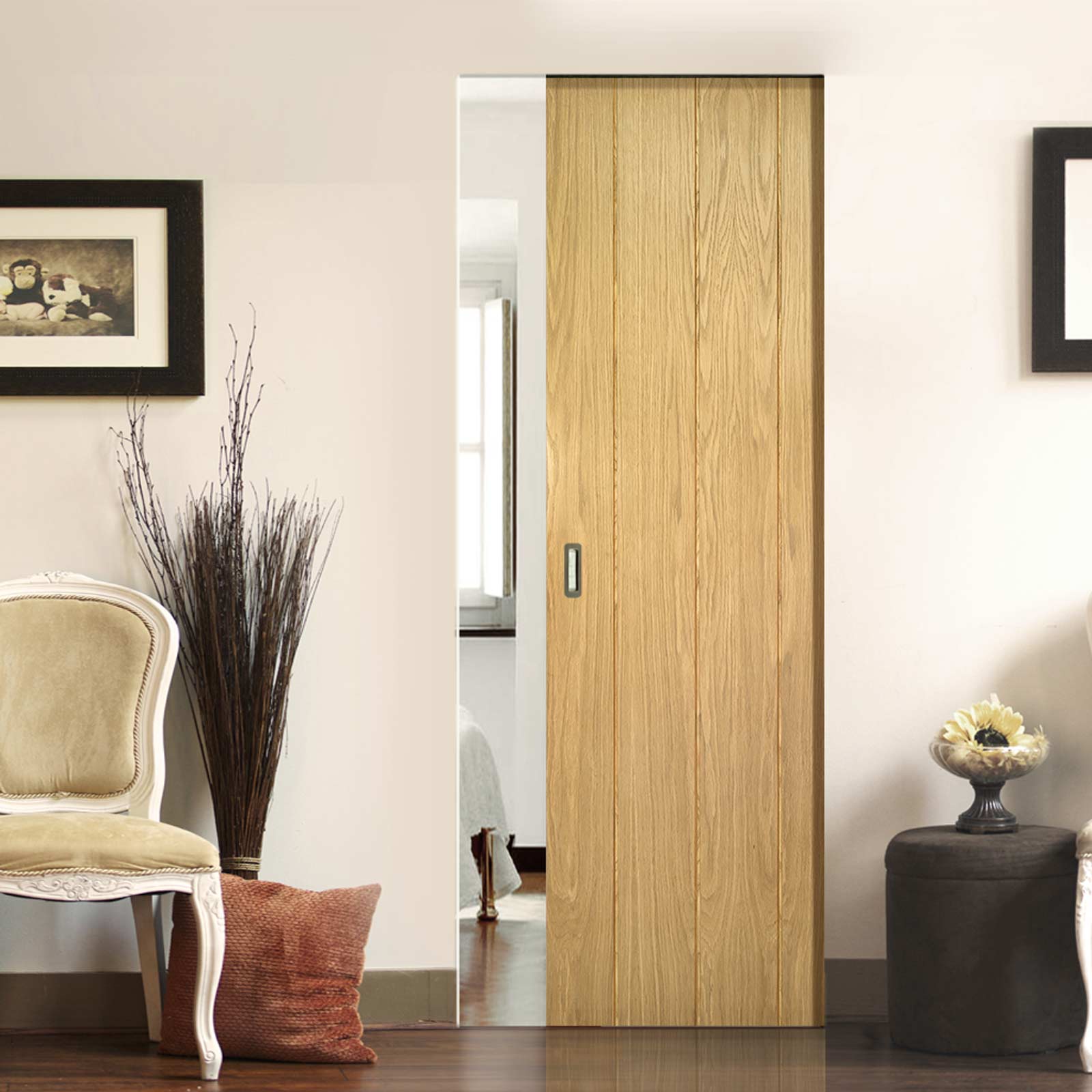 Galway Oak Absolute Evokit Single Pocket Door - Unfinished