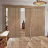 Pass-Easi Three Sliding Doors and Frame Kit - Galway Real American Oak Veneer Door Unfinished