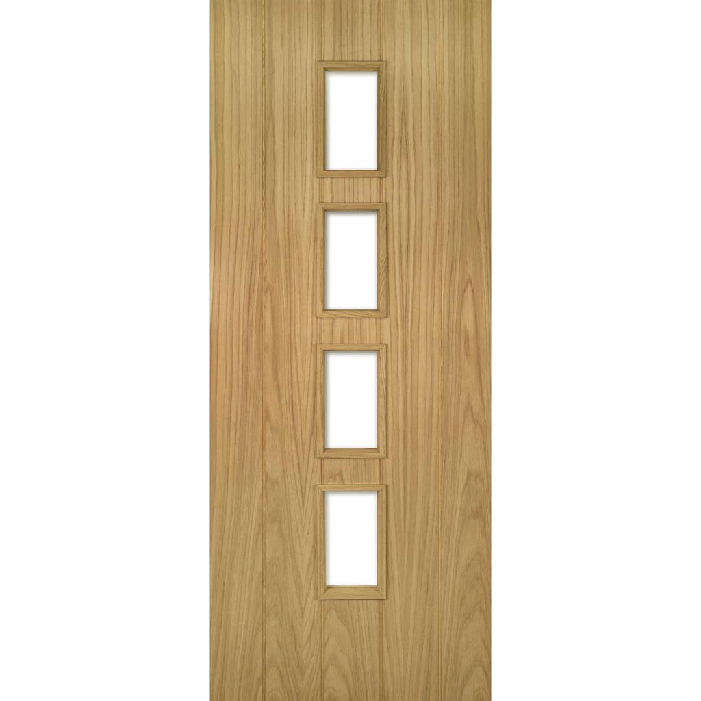 Deanta oak veneered interior door with safety glass