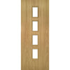 Single Sliding Door & Wall Track - Galway Oak Glazed Door - Clear Glass - Unfinished