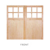 Traditional Pine Garage Door Pair - Flemish Single Glazing - Unfinished