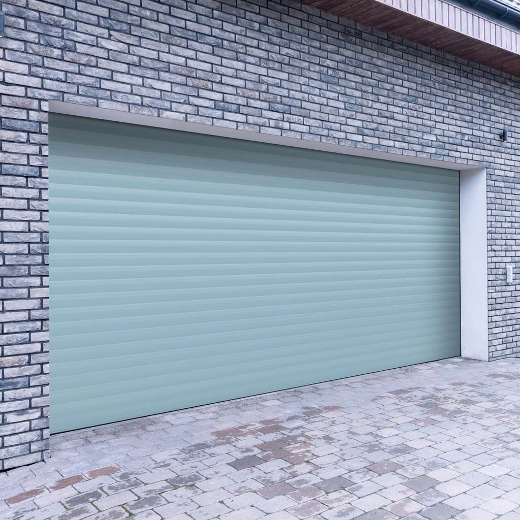 Gliderol Electric Insulated Roller Garage Door from 4291 to 4710mm Wide - Duck Egg Blue