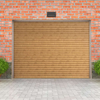 Image: Gliderol Electric Insulated Roller Garage Door from 1995 to 2146mm Wide - Irish Oak