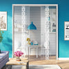 Garvald 8mm Clear Glass - Obscure Printed Design - Double Evokit Pocket Door