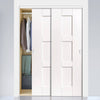 Two Sliding Wardrobe Doors & Frame Kit - Geo White Primed Door
