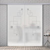 Double Glass Sliding Door - Geometric Square 8mm Obscure Glass - Obscure Printed Design with Elegant Track