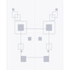 Geometric Square 8mm Obscure Glass - Clear Printed Design - Double Absolute Pocket Door