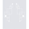 Double Glass Sliding Door - Geometric Square 8mm Clear Glass - Obscure Printed Design with Elegant Track