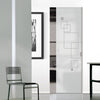 Geometric Square 8mm Obscure Glass - Obscure Printed Design - Single Absolute Pocket Door