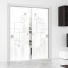 Geometric Square 8mm Obscure Glass - Obscure Printed Design - Double Evokit Glass Pocket Door
