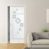 Geometric Swirl 8mm Obscure Glass - Obscure Printed Design - Single Evokit Glass Pocket Door