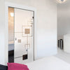 Geometric Zoom 8mm Obscure Glass - Clear Printed Design - Single Evokit Glass Pocket Door