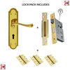 FG27 Georgian Suite Lever Lock Polished Brass Handle Pack