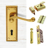 External FG1 Georgian Suite Lever Stable Door Handle Pack - Brass Finish