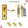 FG1 Georgian Suite Lever Lock Polished Brass Handle Pack