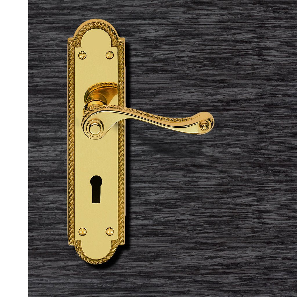 FG27 Georgian Suite Shaped Lever Lock Door Handles.