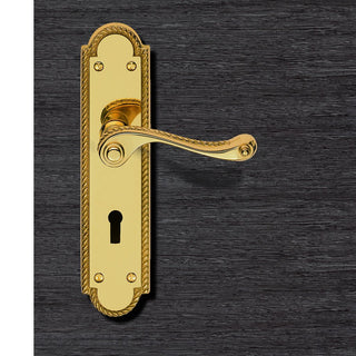 Image: FG27 Georgian Suite Shaped Lever Lock Door Handles.