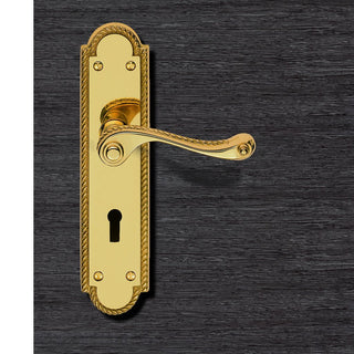 Image: FG27 Georgian Suite Shaped Lever Lock Door Handles.