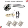 Four Pack Gibraltar Mediterranean Lever On Rose - Satin Nickel Handle