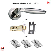 Gibraltar Mediterranean Fire Lever On Rose - Satin Nickel Handle Pack