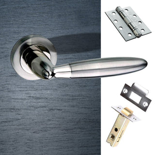 Image: Gibraltar Mediterranean Fire Lever On Rose - Satin Nickel Handle Pack