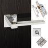 Ginevra Forme Designer Bathroom Lever on Minimal Square Rose - Polished Chrome Handle Pack