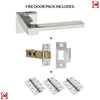 Ginevra Forme Designer Fire Lever on Minimal Square Rose - Polished Chrome Handle Pack