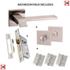 Senza Pari Giovanni Bathroom Lever on Flush Rose - Satin Nickel Handle Pack