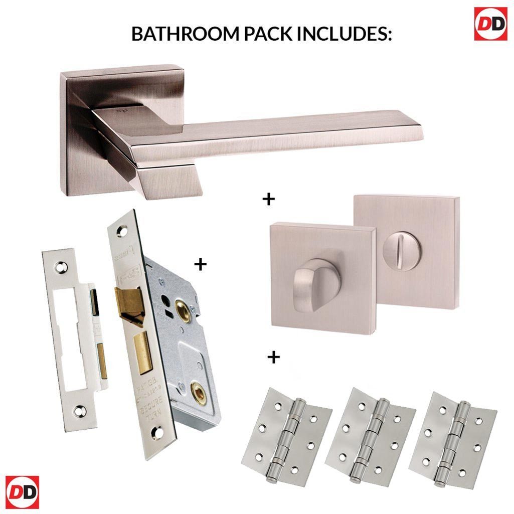Senza Pari Giovanni Bathroom Lever on Flush Rose - Satin Nickel Handle Pack