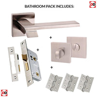 Senza Pari Giovanni Bathroom Lever on Flush Rose - Satin Nickel Handle Pack