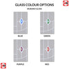 Premium Composite Front Door Set with Two Side Screens - Tuscan 3 Murano Blue Glass - Shown in Pastel Blue