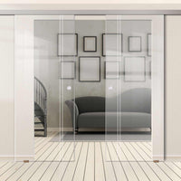 Double Glass Sliding Door - Gogar 8mm Clear Glass - Obscure Printed Design - Planeo 60 Pro Kit