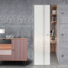 Juniper 8mm Obscure Glass - Clear Printed Design - Single Absolute Pocket Door