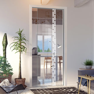 Image: Inveresk 8mm Clear Glass - Obscure Printed Design - Single Evokit Glass Pocket Door