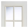 SA 10 Pane Moulded Grained White Door Pair - Clear Glass