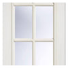 SA 10 Pane Moulded Grained White Door Pair - Clear Glass