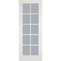 Moulded 10 Pane Door - Clear Glass - White Primed