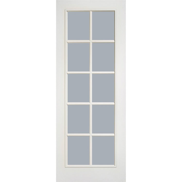 Moulded 10 Pane Internal Door - Clear Glass - White Primed – Direct Doors