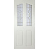 Swept Top Internal PVC Door Pair - Brechin Andromeda Bevel Glass and Leadwork