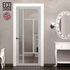 Handmade Eco-Urban Morningside 5 Pane Solid Wood Internal Door UK Made DD6437G Clear Glass - Eco-Urban® Mist Grey Premium Primed