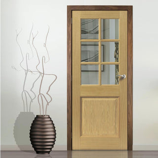 Image: Interior oak veneer traditional panel door