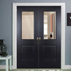 Arnhem Black Primed Door Pair - Clear Glass