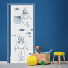 Pacific 8mm Obscure Glass - Clear Printed Design - Single Evokit Glass Pocket Door