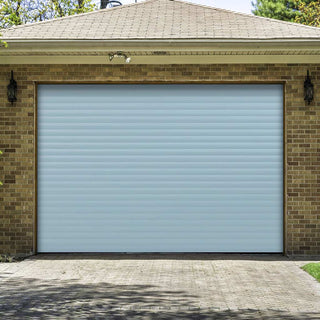 Image: Gliderol Electric Insulated Roller Garage Door from 1995 to 2146mm Wide - Duck Egg Blue